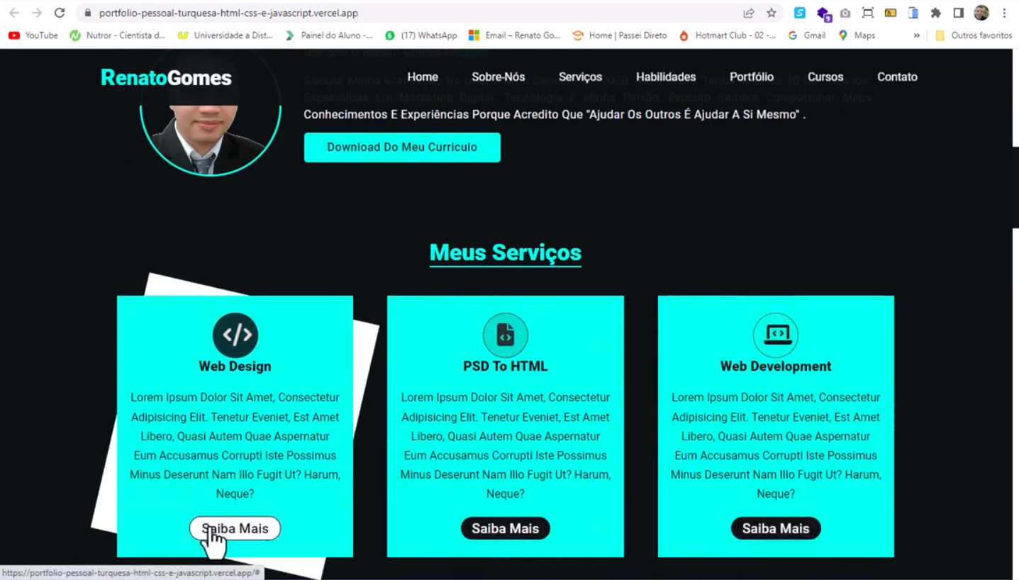 Desenvolvimento web 2023 Criando seu site para portfólio, 12 Videos