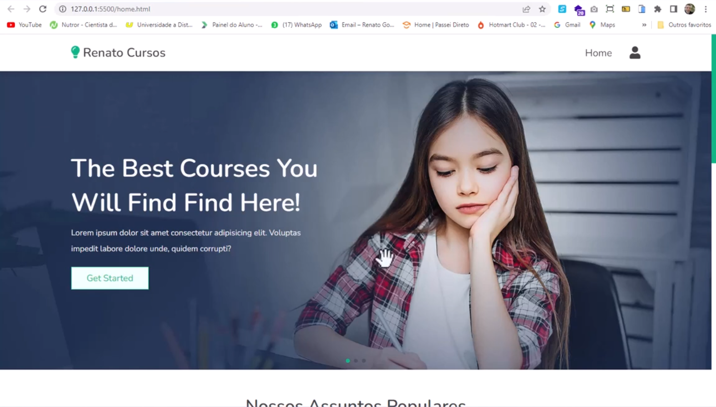 Curso de criação de sites para cursos com html, css e javascript 2023, 07 Videos